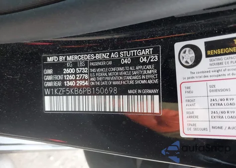 2023 Mercedes-Benz E 450 4Matic from USA, damaged, VIN W1KZF5KB6PB150698